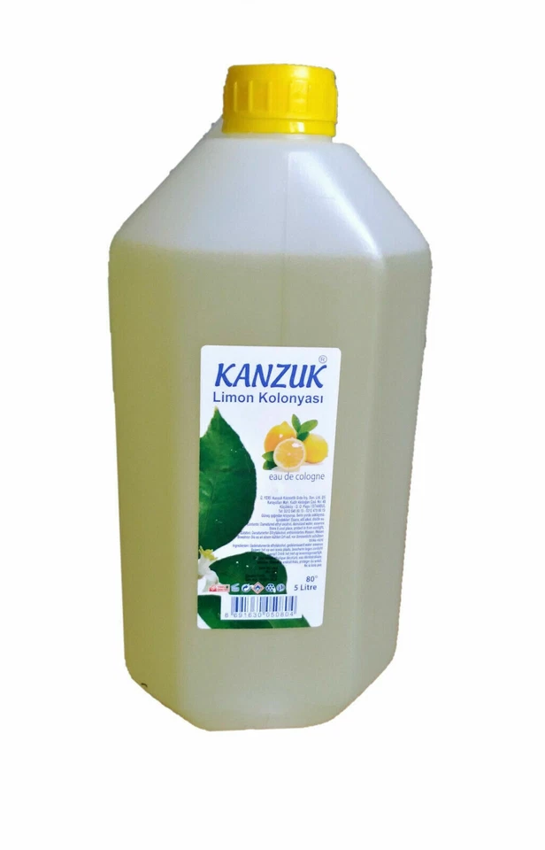Kanzuk Lemon Cologne 80° 5000ml Limon Kolonyasi Kölnischwasser Zitronenwasser 5L