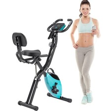 Folding Exercise Bike Fitness 16-Level Adjustable Arm Bands and Backrest