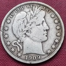 1909 Barber Half Dollar 50c Better Grade F - VF #55727