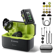 Donner VPM-20 Wireless Camera Lavalier Microphone With Charging Box Dual-Channel