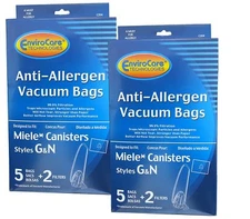 Fits For Miele C204 Style G & N Plastic Collar, Allergen 10 Paper Bags & 4 Filte