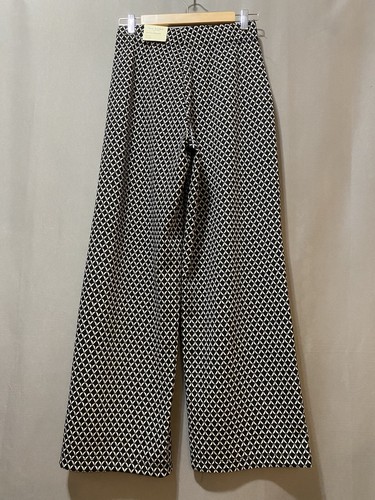 NWT Max Studio Women Elastic Waist Mid-Rise Wide-Leg Pants Size S Black Gray Geo - Picture 7 of 12