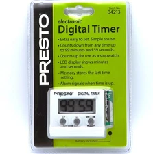PRESTO DIGITAL KITCHEN TIMER & STOPWATCH 99 hours magnet AAA BATTERY INCL 04213
