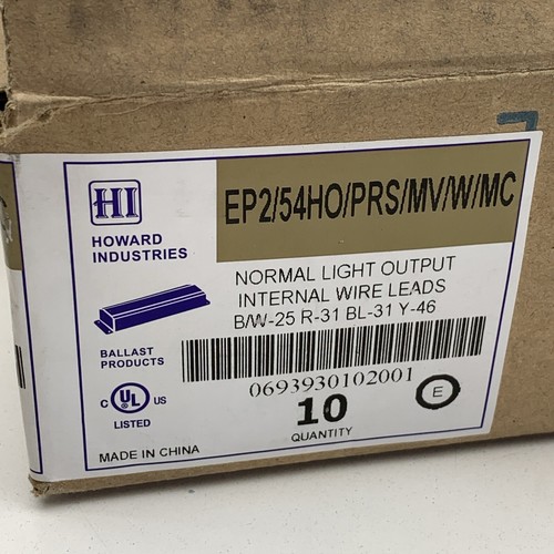 Howard EP2/54HO/PRS/MV/W/MC Prg Rapid Start Fluorescent Ballast (2-Lamp) F54T5HO - Afbeelding 8 van 9