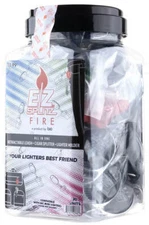 EZ Splitz Fire Cigarillo Cutter & Retractable Lighter Holder - 20 pc Jar