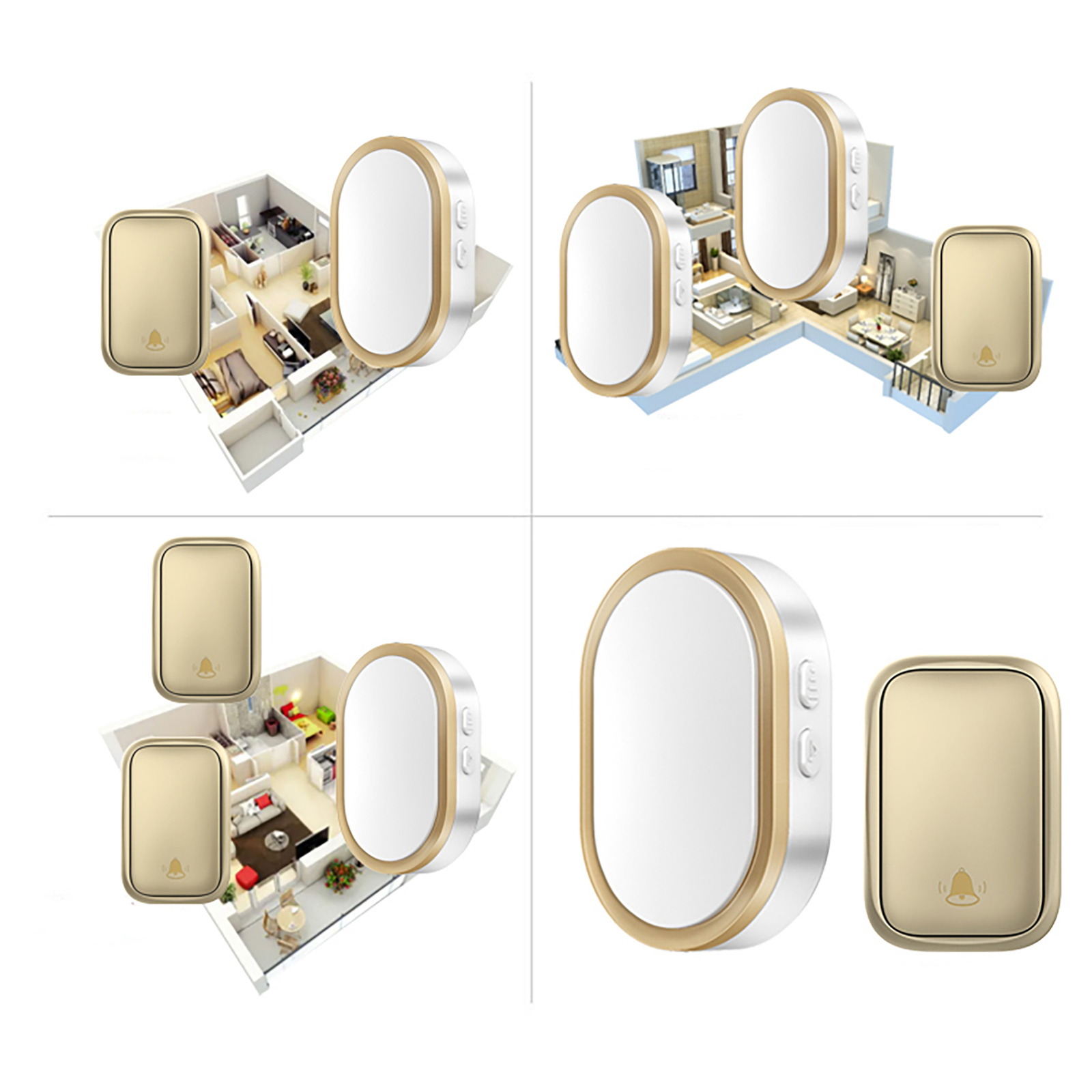 Outdoor Wireless Doorbell Antiinterference Lightweight Wireless Led