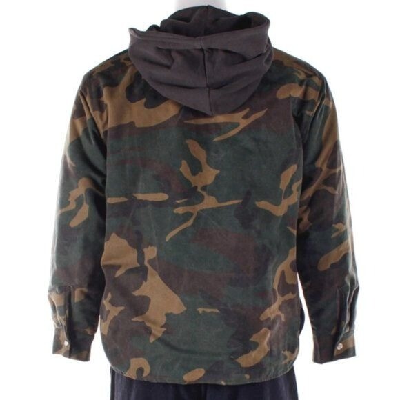 RHUDE Camo Print Hooded Jacket Quilted Zip Up Cotton Coat RHUDE Camo Print Hooded Jacket Quilted Zip Up Cotton Coat