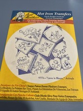 Aunt Marthas 9773- Love In Bloom Animals Embroidery Transfer Pattern