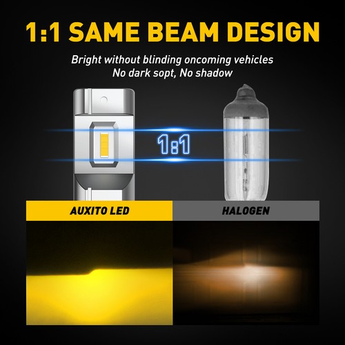 AUXITO Car 9145 9140 H10 LED Fog Driving Light Bulbs Yellow Super Bright EOA - Picture 3 of 10