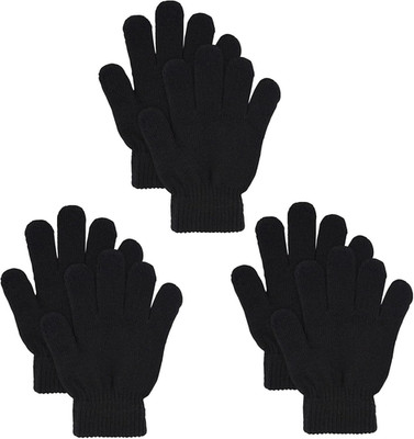 3 Pairs Winter Magic Gloves Warm Strecty Knit Gloves For Men Women in Common Siz