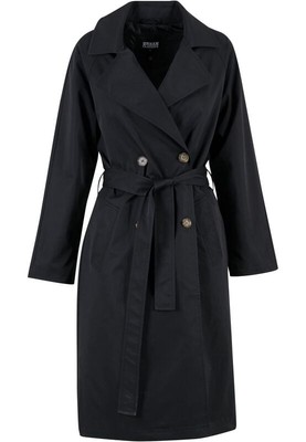 Urban Classics Trenchcoat Damen Ladies Trenchcoat schwarz Basics