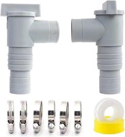 Absperrhahn FüR Pool 32Mm Schlauchanschluss Mit 6 Schlauchklemmen 2Er-Set