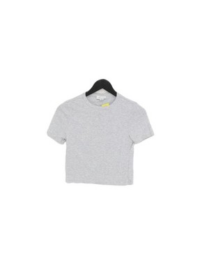 Topshop Damen T-Shirt M grau Baumwolle mit Polyester Basic