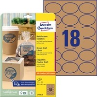 1-10X Avery Zweckform Naturbraune Etiketten, 63,5 X 42,3 Mm, Oval Bis 38% Rabatt