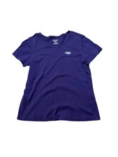 Christopher & Banks Womens Find Your Fit T-Shirt P/L Purple Short Sleeve Cotton