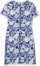 Tommy Hilfiger Women's Jersey Short Sleeve Dress, Twlight Blue/Ivory, 6 NWT