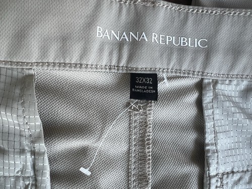 Pantalones Banana Republic Frente Plano Elastizados Calce Ajustado Caqui Claro Talla 32x31 Absorbente - Imagen 5 de 17