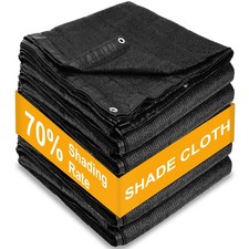 SPORTYOUTH Shade Cloth, 70 Black Sunblock Cover for Patio, 10x50 Ft Shade Me...