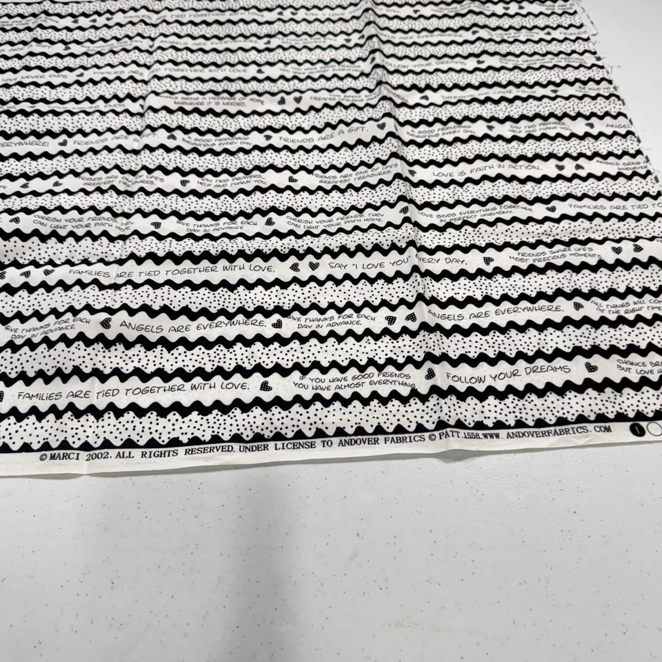 andover quilting fabric cotton black chevron dots  43x37  1 yards 2002 - Image 3 of 4