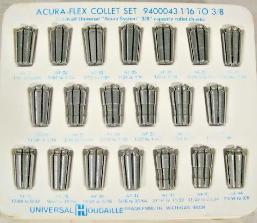 Acura-Flex 3/8” Capacity Collets 20 pc set *TRAY NOT INCLUDED* FREE SHIP IN USA