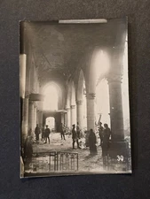 WWI German Soldiers Ruined Church Interior Photo Bomb War Damage No.30