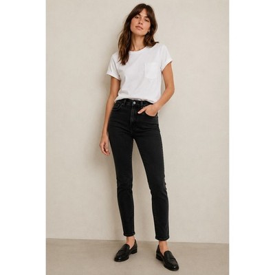 Madewell Black Roadtripper Jeans Size 28 Mid-rise Fitted Skinny Basic Casual