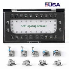 24pcs AZDENT Dental Ortho MIM Self Ligating Brackets Mini Roth.022 Hooks 345