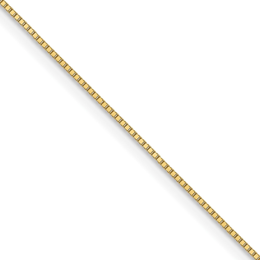 10k Yellow Gold .5mm Baby Box with Lobster Clasp Chain Necklace 22