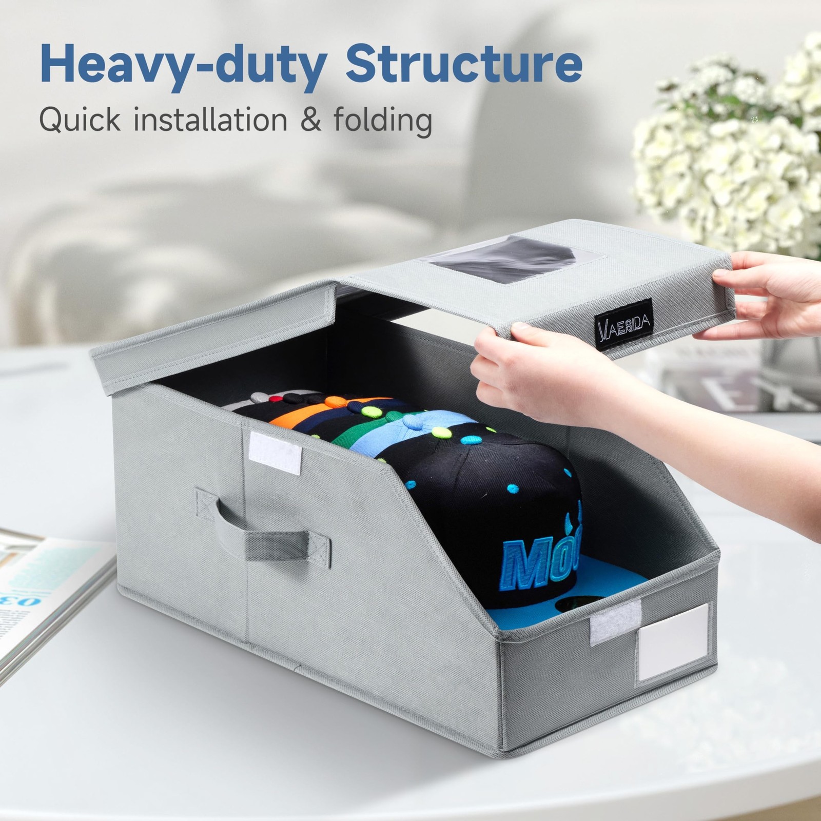 4 Pack Stackable Hat Organizer for Baseball Caps,… - image 4