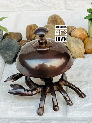 Nautical Antique Brass Desk Bell Crab Design office bell Home décor Gift item
