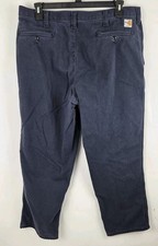 Carhartt FR 38x30 FLAME RESISTANT Navy Blue Canvas Work Pants 371-20 Mechanic