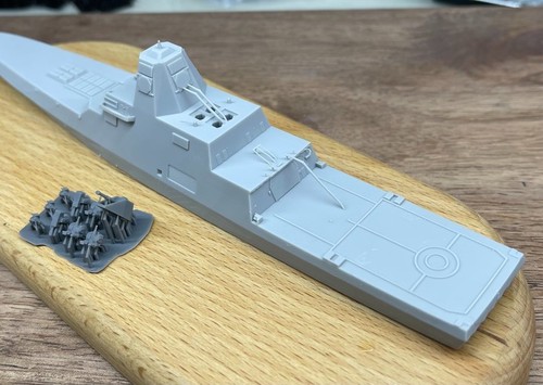 Fregata cinese tipo 058 stampata in 3D 1/700/2000 non verniciata-- - Foto 2 di 5