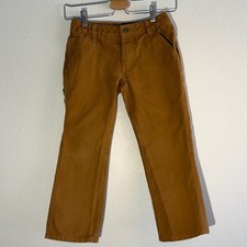 Carhartt Kids Brown Canvas Work Pants Size 8 Utility Carpenter Trousers Cotton