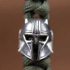 Mandalorian Helmet Brass Bead Paracord Knife Lanyard EDC Bounty Hunter Pendant