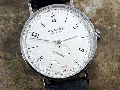 NOMOS Glashutte Tangente 2Date Hand Wind Box Papers No. 135 Made in Germany