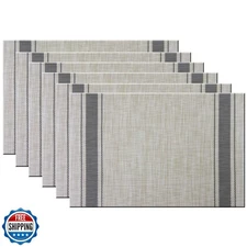 GoTCele Placemats for Dining Table Set of 6 Washable Plastic Table Mats Kitch
