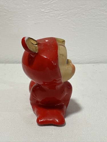 Pixie Elfe Figur Vintage Porzellan Keramik Skulptur rot 50er Jahre kalt bemalt - Bild 2 von 18