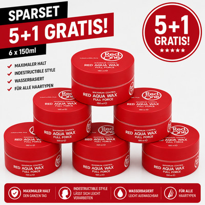 Red One Red Hair Wax 6er Pack   6 Stück je 150ml Aqua Hair Gel Wax Vorratspack f