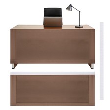 59x24 Inch Under Desk Privacy Panel, Desk Skirt Office Home, Brown