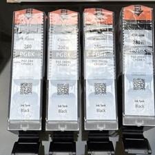 4 Genuine Canon Pixma PGBK 280 XL Black Ink Cartridges Sealed No Box New