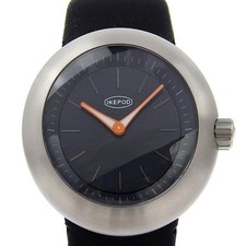 IKEPOD D014 Men's Quartz Watch Black Dial SS × Rubber Analog Round 42mm