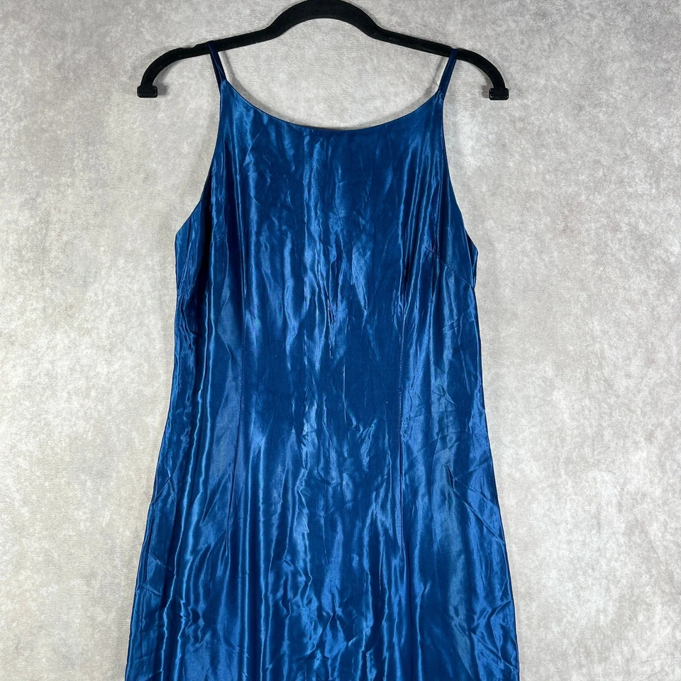 Maxi Vestido Sin Mangas Vintage All That Jazz Para Mujer 9/10 Azul Bordado Cachemira Y2K Foto 2 de 4