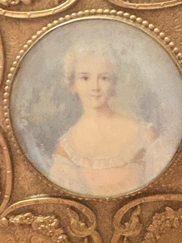 Antique Paris French Gilt Brass Jewelry Box Portrait Miniature Painting 18th C - Picture 13 of 13
