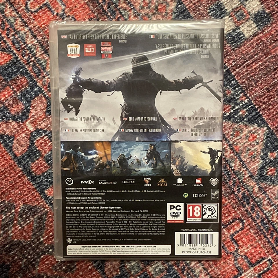 Middle-Earth: Shadow of Mordor (PC DVD) - new sealed - Image 2 of 2