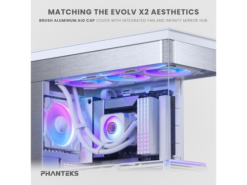 Phanteks Glacier One 420D30 X2 AIO Liquid CPU Cooler, Evolv X2 Aluminum Cap - Afbeelding 5 van 5