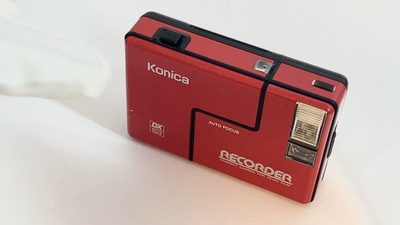 Konica Recorder Red Half Frame Point & Shoot 35mm Film Camera [N