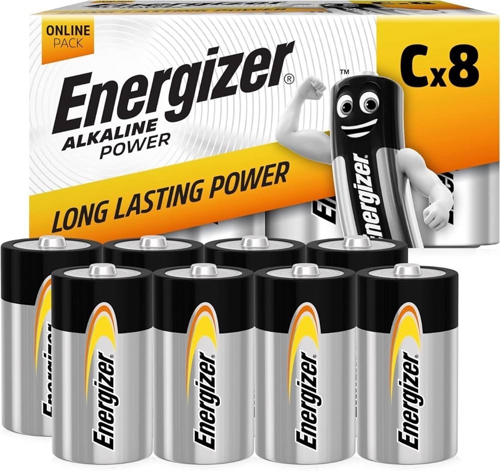 Energizer Alkaline Power C Batteries 1.5V Battery (8 Pack) - New, Open