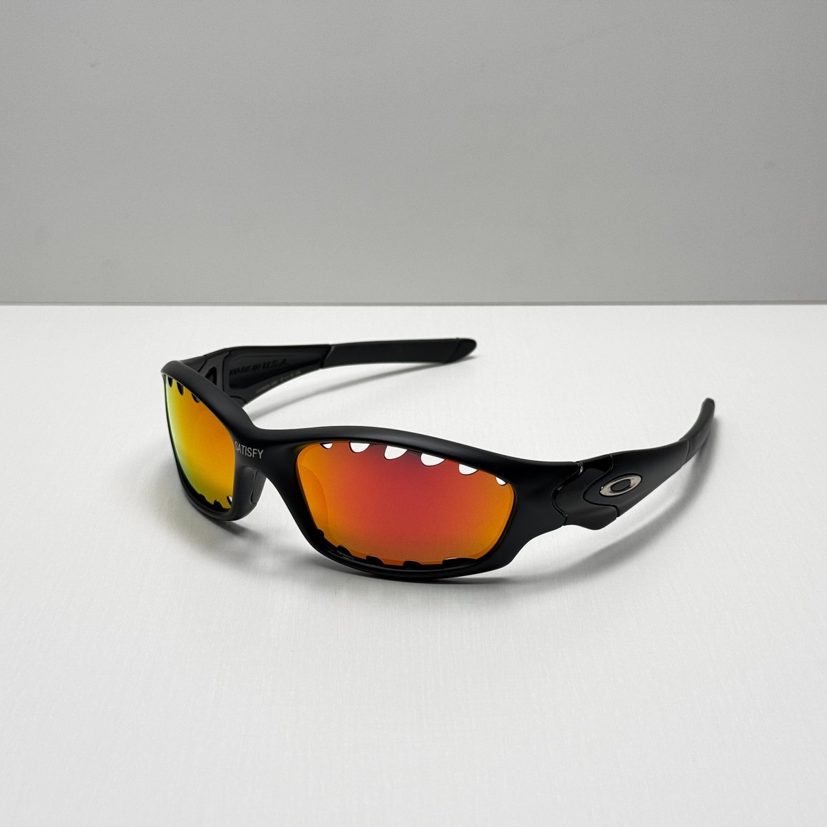 Oakley x Satisfy Straight Jacket Black Frame Ruby Lens Sunglasses