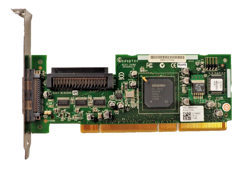 Adaptec SCSI Card Controller 29320ALP-R 2060100-R 2-Port PCI-X Card - Image 3 of 4