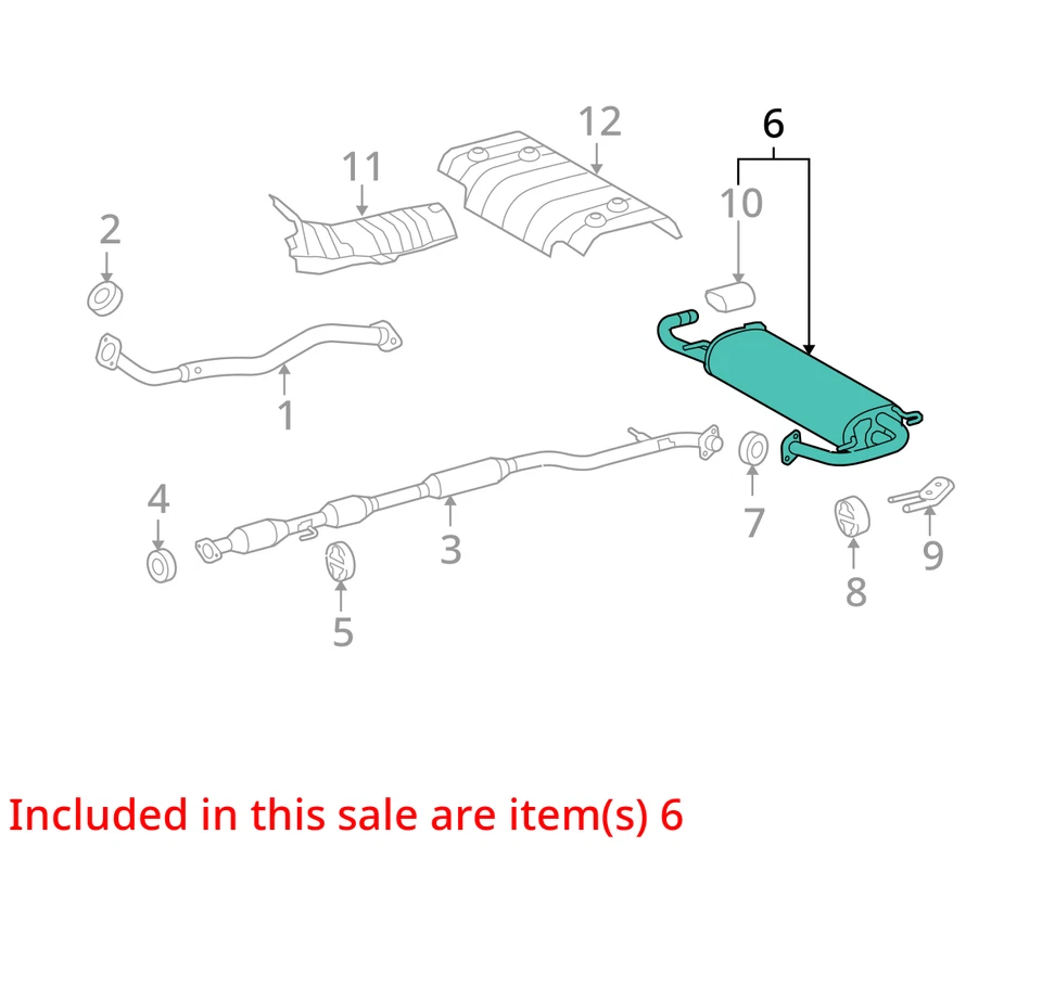 Silenciador de escape trasero 174300V012 OEM para Toyota Venza 2009-2015 2,7 L Foto 4 de 4